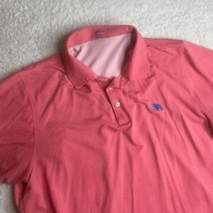 B.draddy sport men's pink red aop dot polo short sleeve stretch performance xl